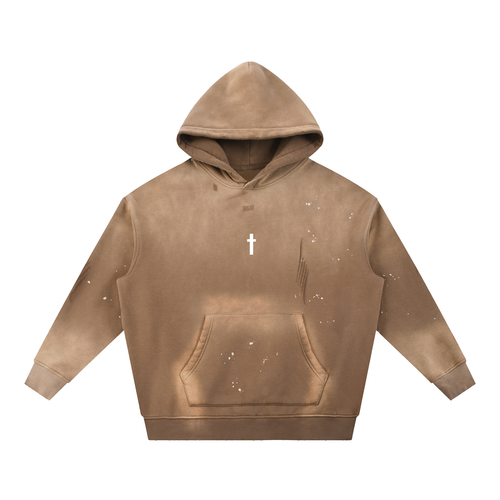 "Jesus Is Lord" Vintage Washed Frayed Fleece Hoodie