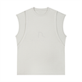 Spliced Panel Sleeveless Muscle T-Shirt