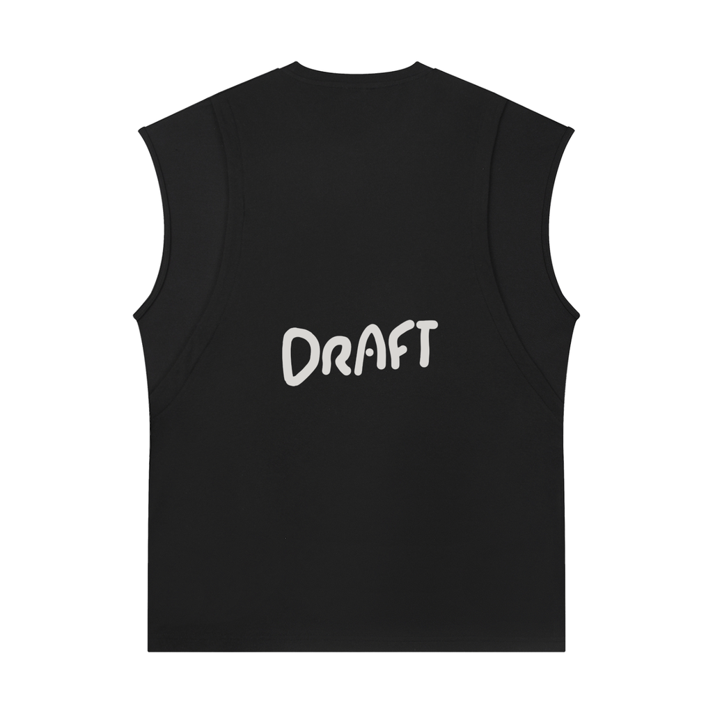 Spliced Panel Sleeveless Muscle T-Shirt
