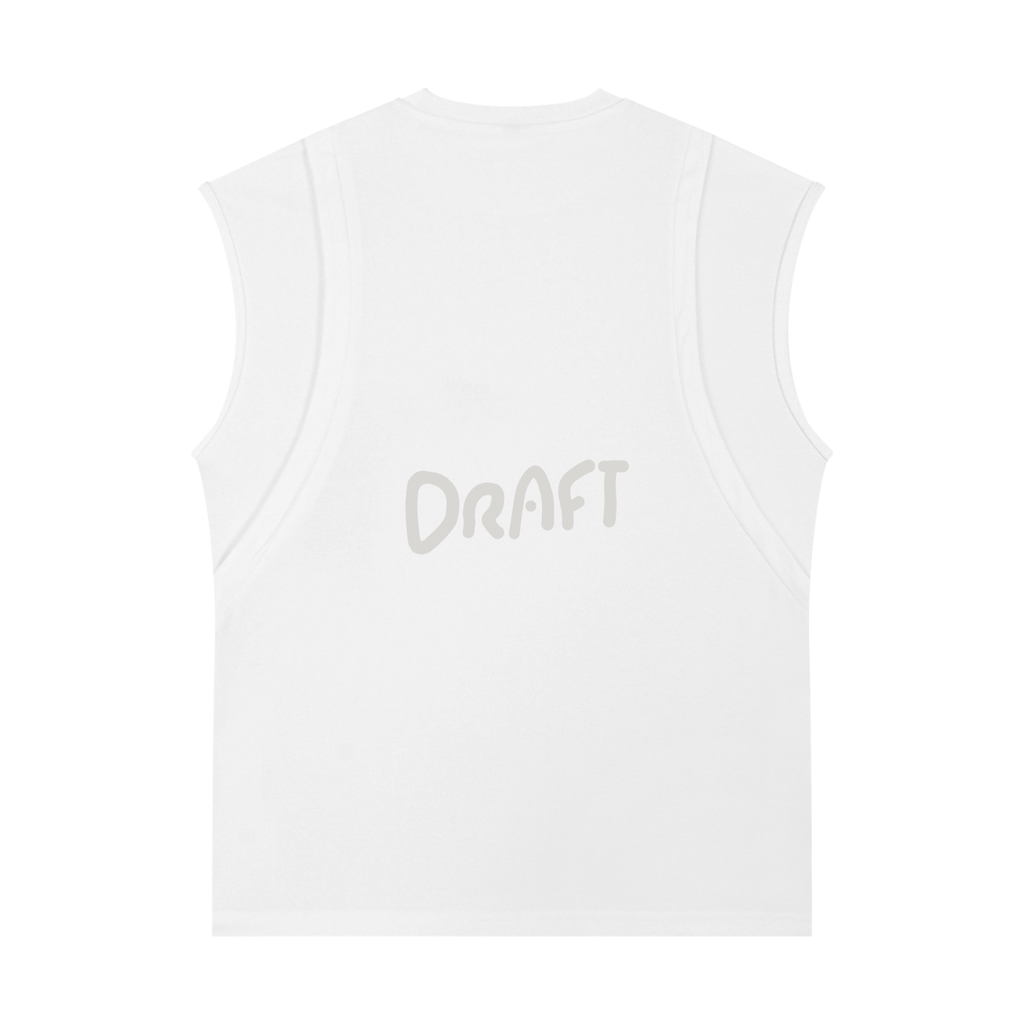 Spliced Panel Sleeveless Muscle T-Shirt